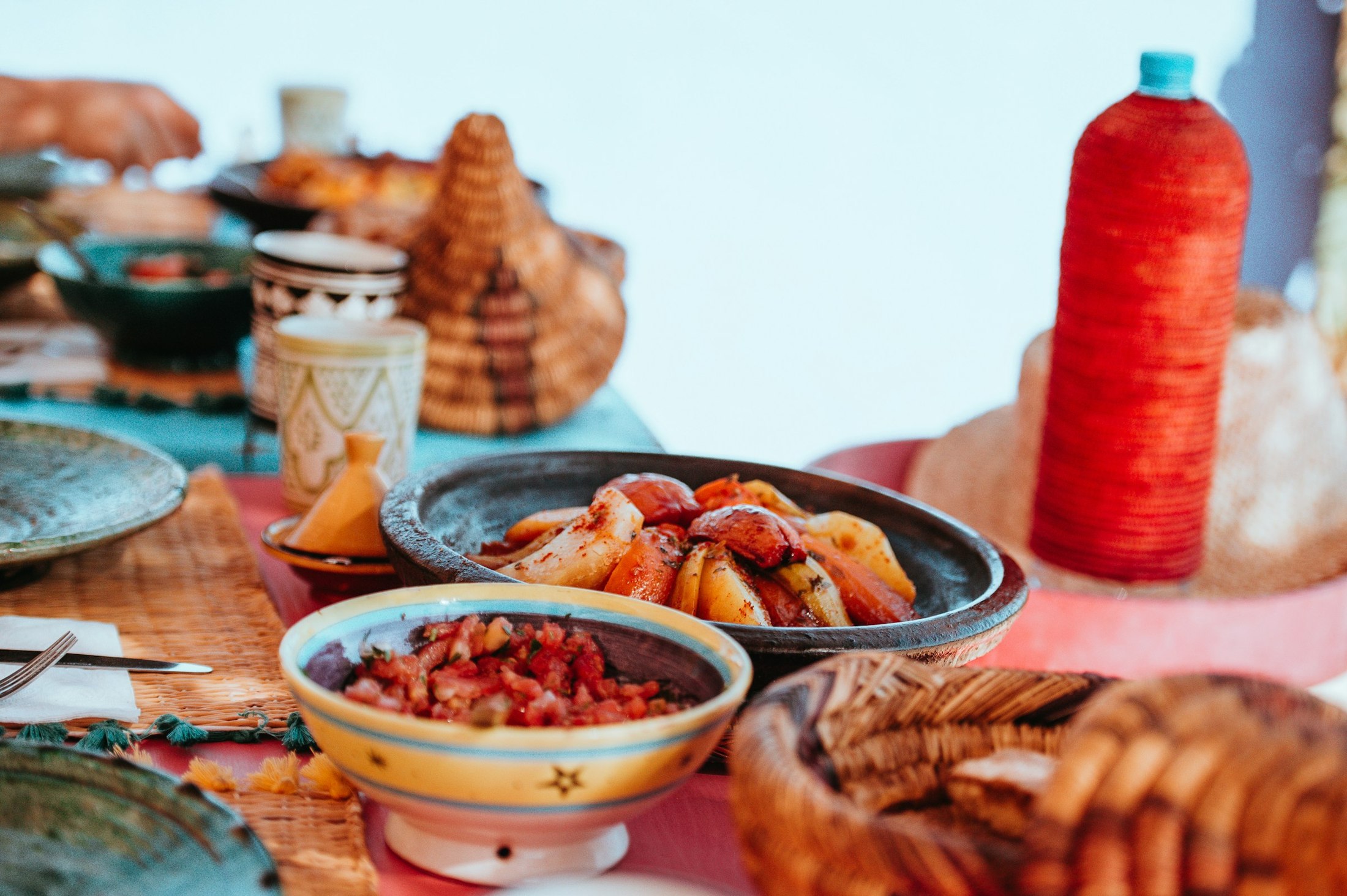 Moroccan tagine table, Morocco